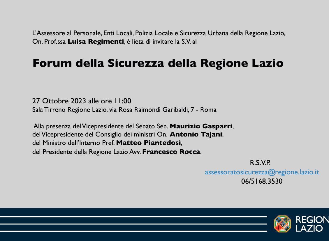 Forum della Sicurezza della Regione Lazio